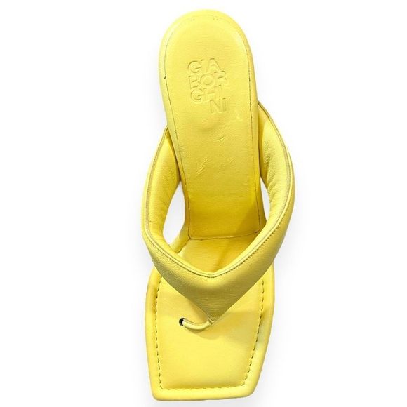 GIA BORGHINI Puffy Leather Square Toe Sandals Butter Yellow Womens Size 39 - Picture 8 of 11